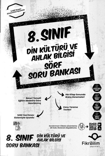 DİN KÜLTÜRÜ VE AHLAK BİLGİSİ SÖRF SORU BANKASI YKS Fotokopi