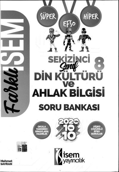 FARKLI İSEM DİN KÜLTÜRÜ VE AHLAK BİLGİSİ SORU BANKASI YKS Fotokopi