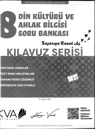 DİN KÜLTÜRÜ VE AHLAK BİLGİSİ SORU BANKASI KILAVUZ SERİSİ YKS Fotokopi