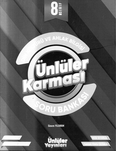 DİN KÜLTÜRÜ VE AHLAK BİLGİSİ ÜNLÜLER KARMASI SORU BANKASI YKS Fotokopi
