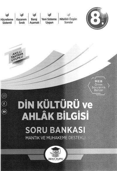 DİN KÜLTÜRÜ VE AHLAK BİLGİSİ SORU BANKASI YKS Fotokopi