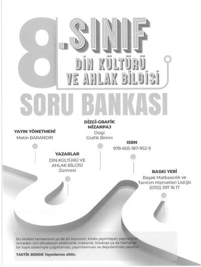 DİN KÜLTÜRÜ VE AHLAK BİLGİSİ SORU BANKASI YKS Fotokopi
