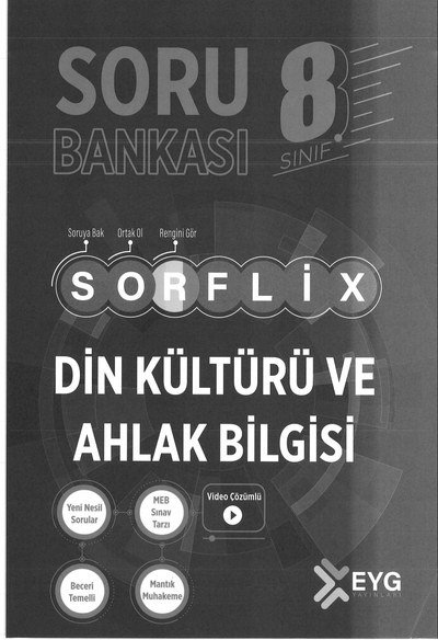 SORFLİX DİN KÜLTÜRÜ VE AHLAK BİLGİSİ SORU BANKASI YKS Fotokopi