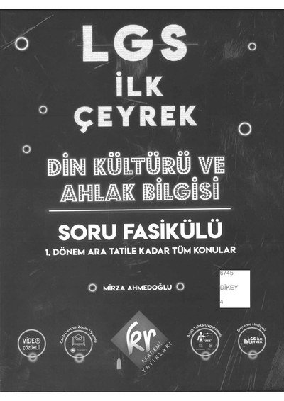 LGS İLK ÇEYREK DİN KÜLTÜRÜ VE AHLAK BİLGİSİ SORU FASİKÜLÜ YKS Fotokopi