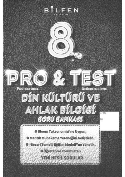 PRO & TEST DİN KÜLTÜRÜ VE AHLAK BİLGİSİ SORU BANKASI YKS Fotokopi