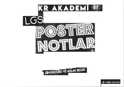 LGS POSTER NOTLARI DİN KÜLTÜRÜ VE AHLAK BİLGİSİ YKS Fotokopi