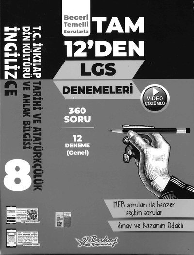 TAM 12'DEN LGS DENEMELERİ 360 SORU 12 DENEME (GENEL) YKS Fotokopi