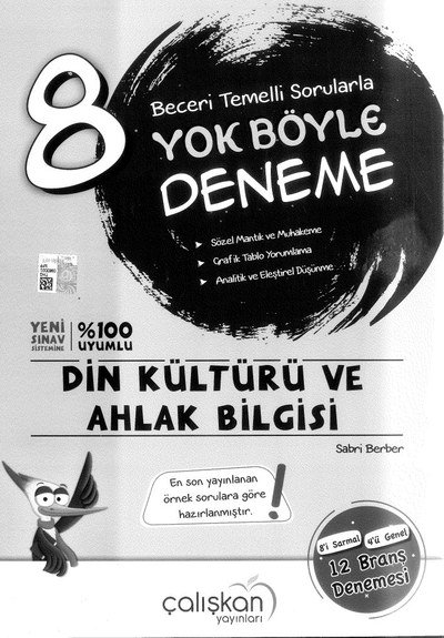 YOK BÖYLE DENEME DİN KÜLTÜRÜ VE AHLAK BİLGİSİ YKS Fotokopi
