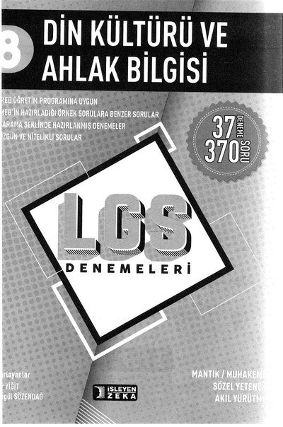 DİN KÜLTÜRÜ VE AHLAK BİLGİSİ LGS DENEMELERİ YKS Fotokopi