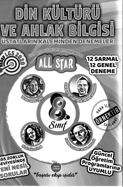 DİN KÜLTÜRÜ VE AHLAK BİLGİSİ ÜSTATLARIN KALEMİNDEN DENEMELER YKS Fotokopi