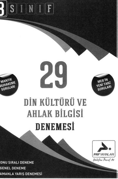 29 DİN KÜLTÜRÜ VE AHLAK BİLGİSİ DENEMESİ YKS Fotokopi