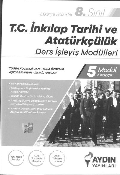 T.C. İNKILAP TARİHİ VE ATATÜRKÇÜLÜK DERS İŞLEYİŞ MODÜLLERİ YKS Fotokopi