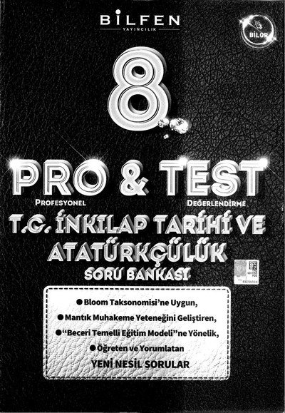 PRO & TEST T.C. İNKILAP TARİHİ VE ATATÜRKÇÜLÜK SORU BANKASI YKS Fotokopi