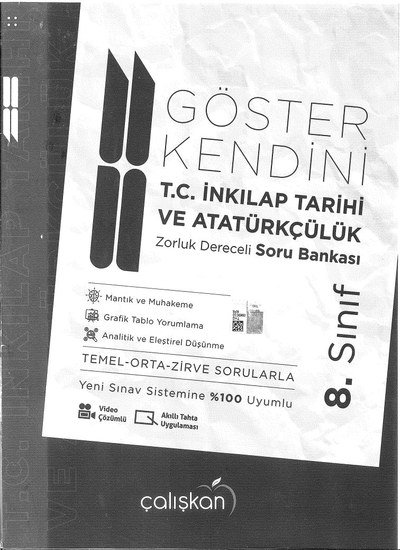 GÖSTER KENDİNİ T.C. İNKILAP TARİHİ VE ATATÜRKÇÜLÜK SORU BANKASI YKS Fotokopi