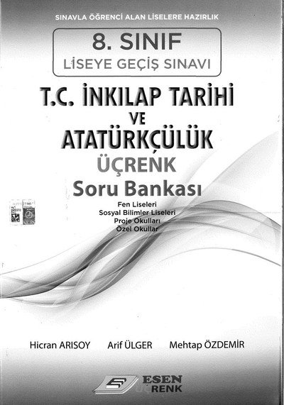 T.C. İNKILAP TARİHİ VE ATATÜRKÇÜLÜK ÜÇRENK SORU BANKASI YKS Fotokopi