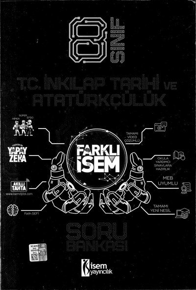 T.C. İNKILAP TARİHİ VE ATATÜRKÇÜLÜK FARKLI İSEM SORU BANKASI YKS Fotokopi