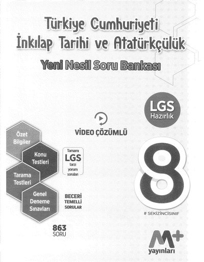 T.C. İNKILAP TARİHİ VE ATATÜRKÇÜLÜK YENİ NESİL SORU BANKASI YKS Fotokopi