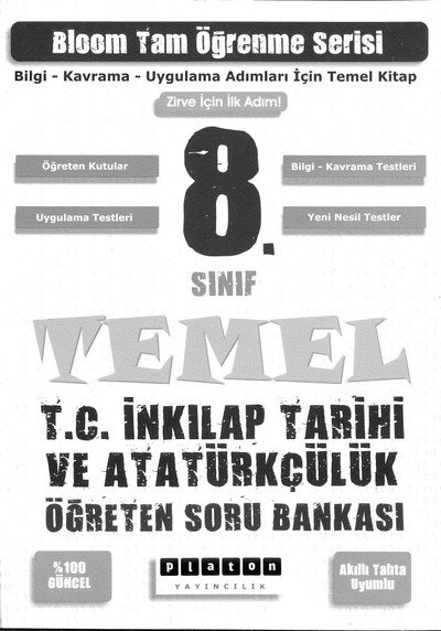 BLOOM TAM ÖĞRENME SERİSİ TEMEL T.C. İNKILAP TARİHİ VE ATATÜRKÇÜLÜK SORU BANKASI YKS Fotokopi