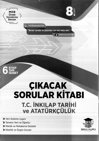 ÇIKACAK SORULAR KİTABI T.C. İNKILAP TARİHİ VE ATATÜRKÇÜLÜK YKS Fotokopi