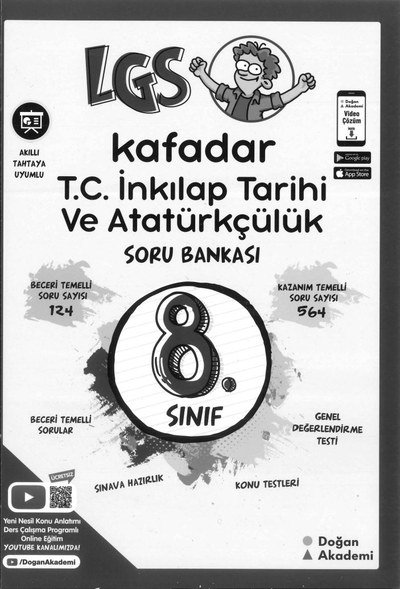 LGS KAFADAR T.C. İNKILAP TARİHİ VE ATATÜRKÇÜLÜK SORU BANKASI YKS Fotokopi