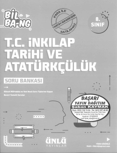 T.C İNKILAP TARİHİ VE ATATÜRKÇÜLÜK SORU BANKASI YKS Fotokopi