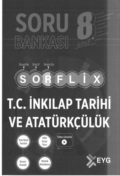 SORU BANKASI SORFLİX T.C. İNKILAP TARİHİ VE ATATÜRKÇÜLÜK YKS Fotokopi