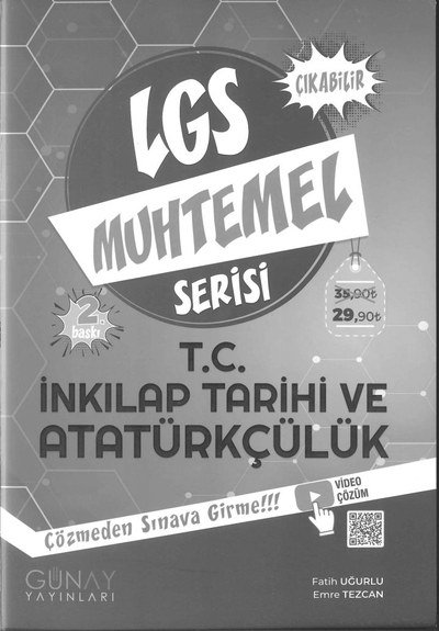 LGS MUHTEMEL SERİSİ T.C. İNKILAP TARİHİ VE ATATÜRKÇÜLÜK YKS Fotokopi