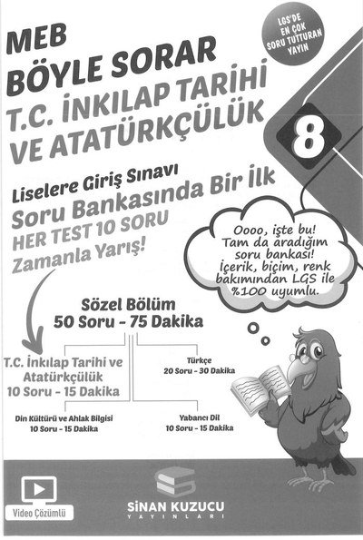 MEB BÖYLE SORAR T.C. İNKILAP TARİHİ VE ATATÜRKÇÜLÜK YKS Fotokopi