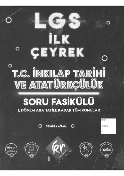 LGS İLK ÇEYREK T.C. İNKILAP TARİHİ VE ATATÜRKÇÜLÜK SORU FASİKÜLÜ YKS Fotokopi