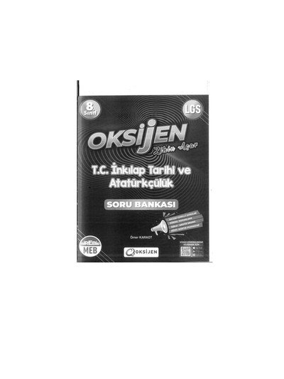 OKSİJEN T.C. İNKILAP TARİHİ VE ATATÜRKÇÜLÜK SORU BANKASI YKS Fotokopi