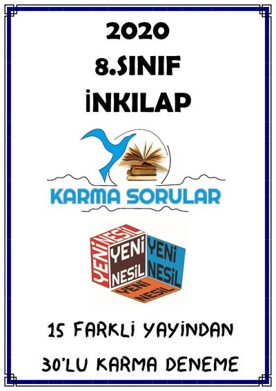 İNKILAP 15 FARKLI YAYINDAN 30'LU KARMA DENEME YKS Fotokopi