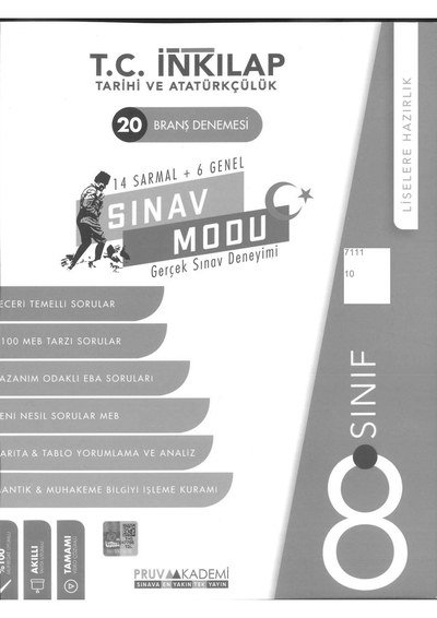 T.C. İNKILAP TARİHİ VE ATATÜRKÇÜLÜK 20 BRANŞ DENEMESİ SINAV MODU YKS Fotokopi