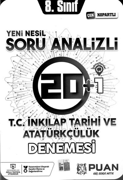YENİ NESİL SORU ANALİZİ 20+1 T.C. İNKILAP TARİHİ VE ATATÜRKÇÜLÜK DENEMESİ YKS Fotokopi