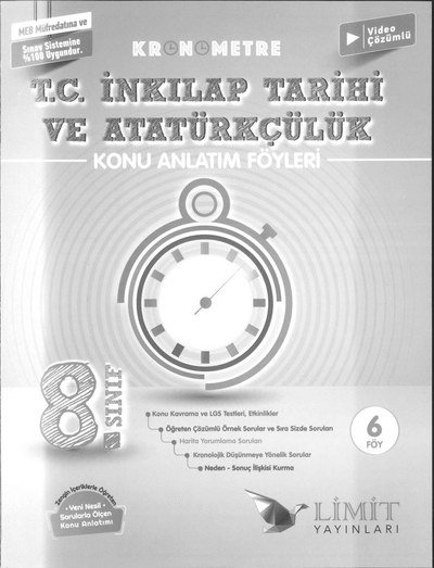 KRONOMETRE T.C. İNKILAP TARİHİ VE ATATÜRKÇÜLÜK YKS Fotokopi