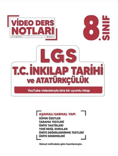 LGS T.C. İNKILAP TARİHİ VE ATATÜRKÇÜLÜK VİDEO DERS NOTLARI YKS Fotokopi
