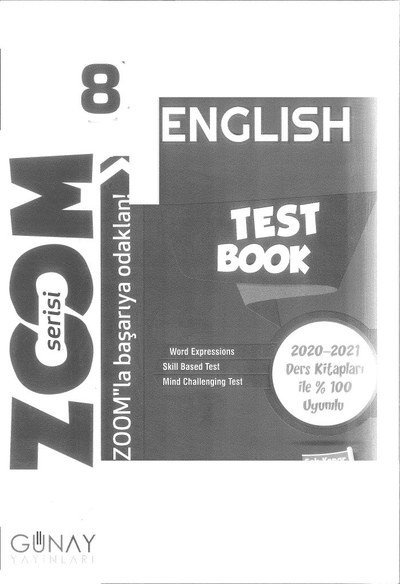 ENGLISH TEST BOOK ZOOM SERİSİ YKS Fotokopi