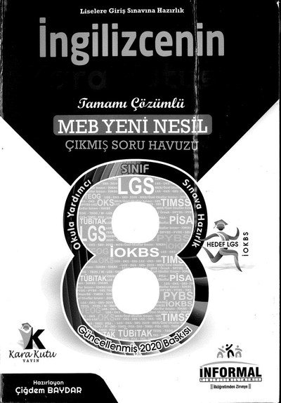İNGİLİZCENİN MEB YENİ NESİL ÇIKMIŞ SORU HAVUZU YKS Fotokopi