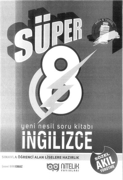SÜPER YENİ NESİL SORU KİTABI İNGİLİZCE YKS Fotokopi