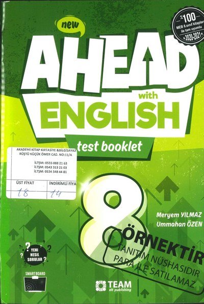 AHEAD WITH ENGLISH TEST BOOKLET YKS Fotokopi