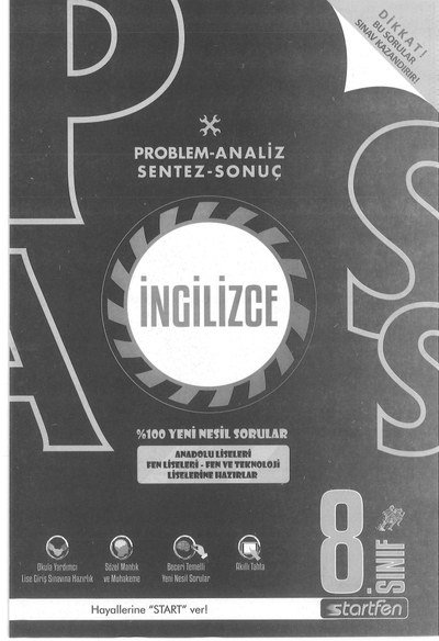 PROBLEM ANALİZ SENTEZ SONUÇ İNGİLİZCE SORU BANKASI YKS Fotokopi