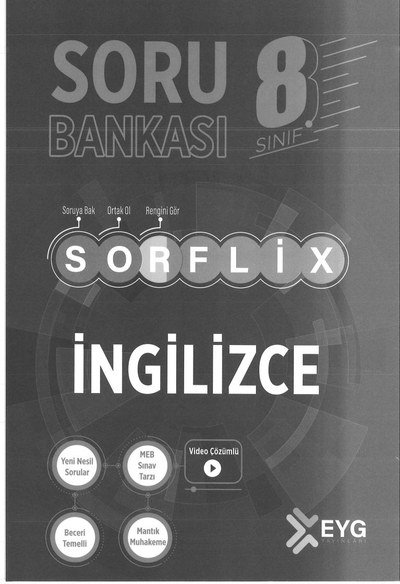 SORFLİX SORU BANKASI İNGİLİZCE YKS Fotokopi