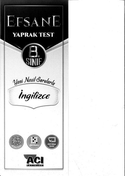 EFSANE YAPRAK TEST YENİ NESİL SORULARLA İNGİLİZCE YKS Fotokopi