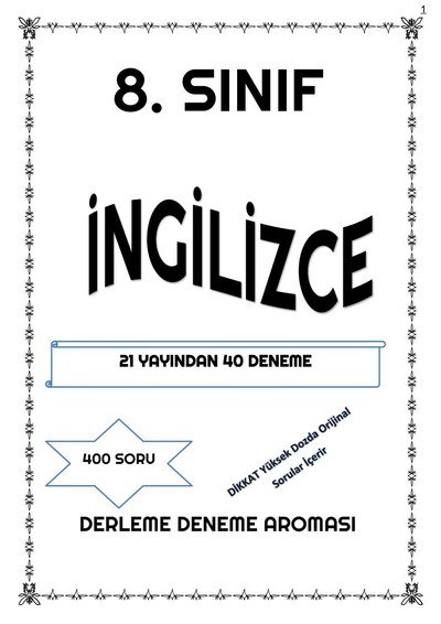 İNGİLİZCE 21 YAYINDAN 40 DENEME YKS Fotokopi