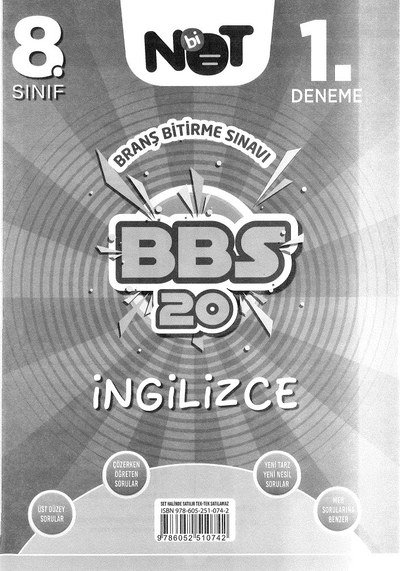 BRANŞ BİTİRME SINAVI BBS 20 İNGİLİZCE YKS Fotokopi