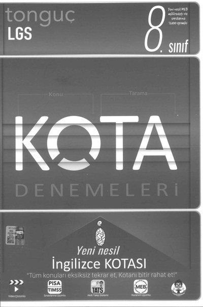LGS KOTA DENEMELERİ YENİ NESİL İNGİLİZCE KOTASI YKS Fotokopi