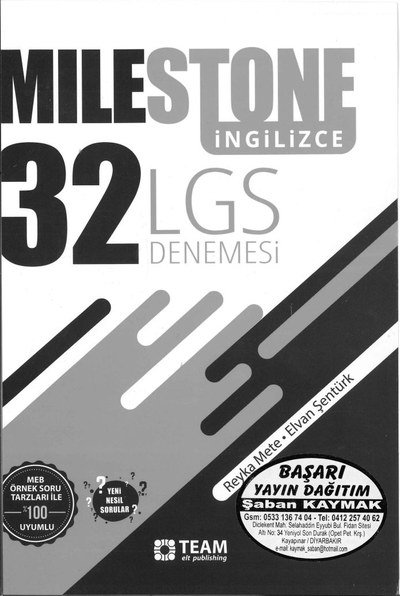 MILESTONE İNGİLİZCE 32 LGS DENEMESİ YKS Fotokopi
