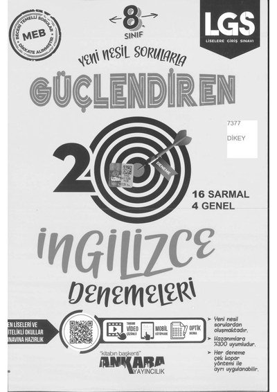GÜÇLENDİREN 20 DENEME İNGİLİZCE DENEMELERİ YKS Fotokopi