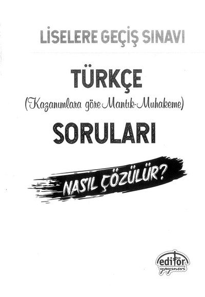 TÜRKÇE KAZANIMLARA GÖRE MANTIK MUHAKEME SORULARI YKS Fotokopi