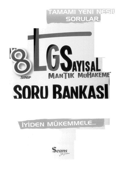 LGS SAYISAL MANTIK MUHAKEME SORU BANKASI YKS Fotokopi