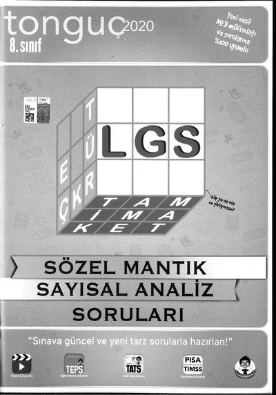 LGS SÖZEL MANTIK SAYISAL ANALİZ SORULARI YKS Fotokopi